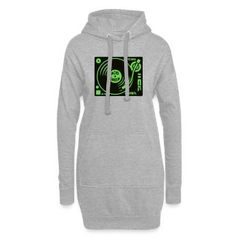 Plattenspieler Techno DJ Mixer Vinyl Rave - Hoodie-Kleid - Grau meliert - Vorne
