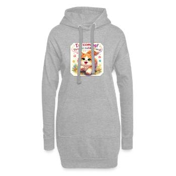 Kuschelkätzchen Kuschelzeit Design - Hoodie-Kleid - Grau meliert - Vorne