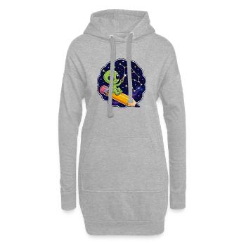 Sternenfreund auf Bleistift - Hoodie-Kleid - Grau meliert - Vorne