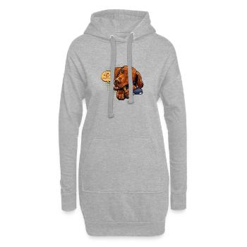 Chien Vizsla Cartoon Mâchouillant Drôle « Je t’ai entendu » - Sweat-shirt à capuche long Femme - gris chiné - Devant