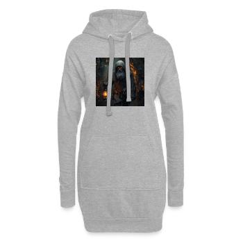 Gardien souterrain – Mineur à la lampe à kérosène - Sweat-shirt à capuche long Femme - gris chiné - Devant