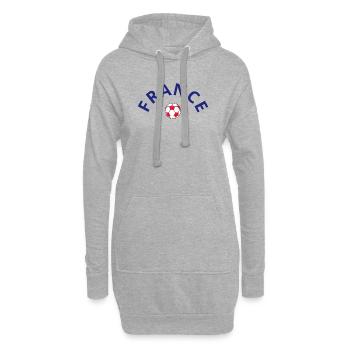 France football pour supporters - Sweat-shirt à capuche long Femme - gris chiné - Devant
