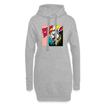 Böser Hase Horror Comic Style - Hoodie-Kleid - Grau meliert - Vorne