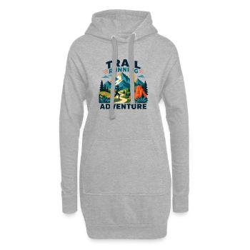 Aventure de course en sentier - Sweat-shirt à capuche long Femme - gris chiné - Devant