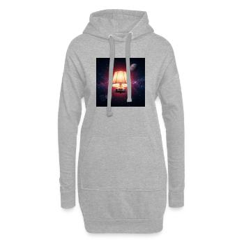 Lampe spatiale dans le cosmos - Sweat-shirt à capuche long Femme - gris chiné - Devant