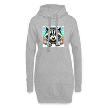 Raton laveur - Sweat-shirt à capuche long Femme - gris chiné - Devant