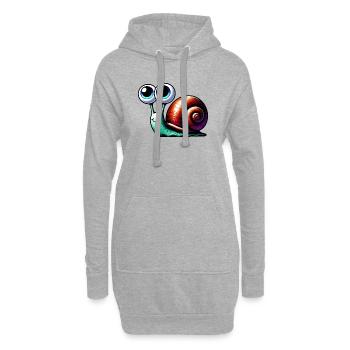 Schnecke - Hoodie-Kleid - Grau meliert - Vorne