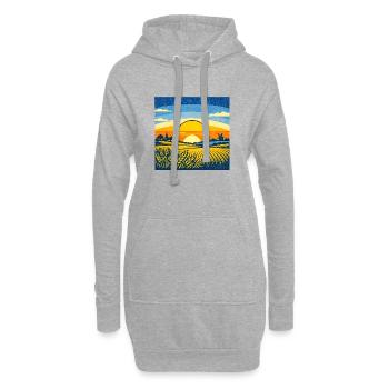 Conception du drapeau ukrainien Carte du tournesol du blé - Sweat-shirt à capuche long Femme - gris chiné - Devant