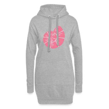 Spirale à coquille rose - Sweat-shirt à capuche long Femme - gris chiné - Devant