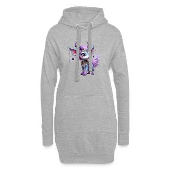 Drachensaphir und Tiaras - Hoodie-Kleid - Grau meliert - Vorne