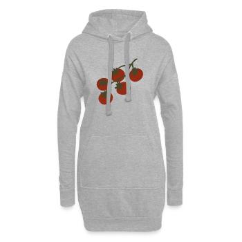 Tomatencluster auf Rebendesign - Hoodie-Kleid - Grau meliert - Vorne
