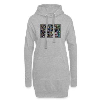 jchinzinj - Sweat-shirt à capuche long Femme - gris chiné - Devant