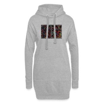 jchincjzinj - Sweat-shirt à capuche long Femme - gris chiné - Devant