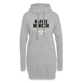 Kaffeemensch zu 100% - Hoodie-Kleid - Grau meliert - Vorne