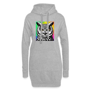 Eule - Hoodie-Kleid - Grau meliert - Vorne