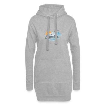 Conception du coucher de soleil de la montagne Freedom Horizon - Sweat-shirt à capuche long Femme - gris chiné - Devant
