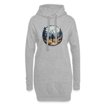 T-shirt illustratif du cercle de sentier Mountain Senderers - Sweat-shirt à capuche long Femme - gris chiné - Devant