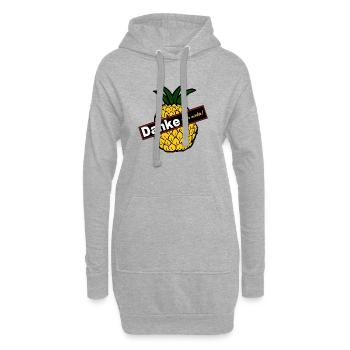 Danke fürs Nichts Ananas Humor - Hoodie-Kleid - Grau meliert - Vorne