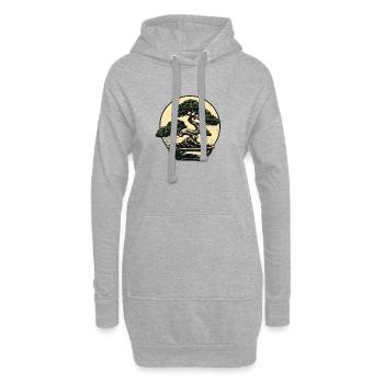 Bonsaï dans le cercle zen - Sweat-shirt à capuche long Femme - gris chiné - Devant