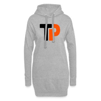 Équipe de ping-pong TP avec logo de tennis de table - Sweat-shirt à capuche long Femme - gris chiné - Devant