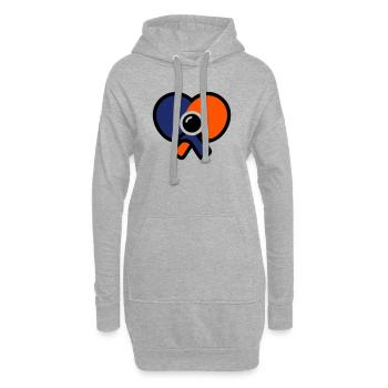 Tischtennisschläger Herz Tischtennis Liebe - Hoodie-Kleid - Grau meliert - Vorne