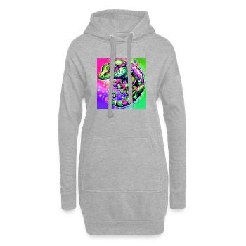 Gecko - Sweat-shirt à capuche long Femme - gris chiné - Devant