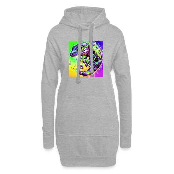 Gecko - Sweat-shirt à capuche long Femme - gris chiné - Devant
