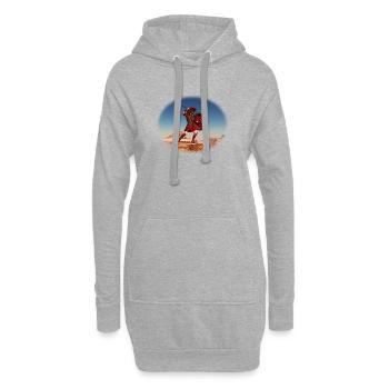 Achille à la bataille de Troie - Sweat-shirt à capuche long Femme - gris chiné - Devant