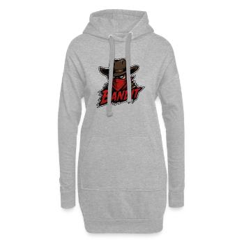 Cow-boy bandit avec un bandana rouge - Sweat-shirt à capuche long Femme - gris chiné - Devant