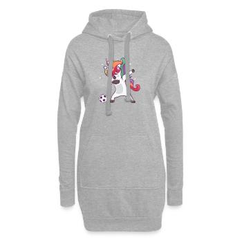 Licorne Dab Arc en Ciel - Sweat-shirt à capuche long Femme - gris chiné - Devant