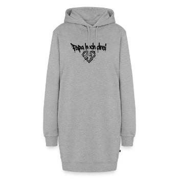 Papa Hoch 3 Faust Diamant Dreifacher Vater - Hoodie-Kleid - Grau meliert - Vorne