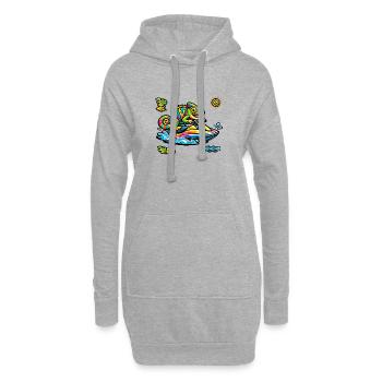 Ruée couleur jais Chama - Sweat-shirt à capuche long Femme - gris chiné - Devant