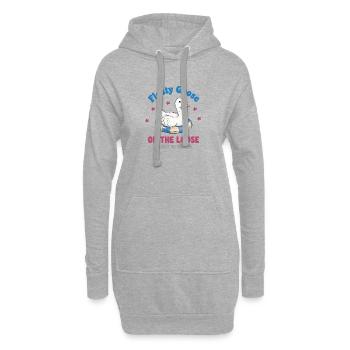 Oie sur une roue à natation - Sweat-shirt à capuche long Femme - gris chiné - Devant