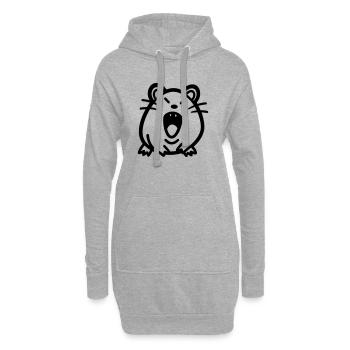 souris - Sweat-shirt à capuche long Femme - gris chiné - Devant
