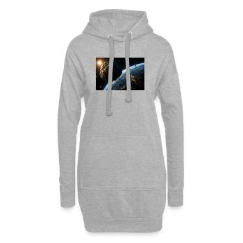 Astéroïde cinématographique approchant de la planète Terre - Sweat-shirt à capuche long Femme - gris chiné - Devant