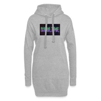 SUBLIME 3D Pixel Typography | Retro 80s Wireframe  - Hoodie Dress - heather grey - Front