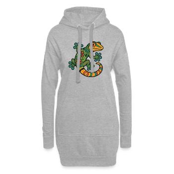Gecko Mexico - Hoodie-Kleid - Grau meliert - Vorne