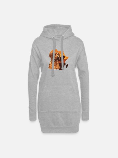Rhodesian Ridgeback - Hoodie-Kleid - Grau meliert