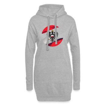 Österreich Wappen Fahne - Hoodie-Kleid - Grau meliert - Vorne