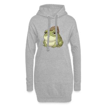 Grenouille - Sweat-shirt à capuche long Femme - gris chiné - Devant
