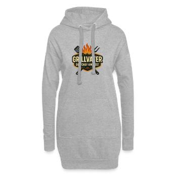 Grillvater – Der Chef am Rost - Hoodie-Kleid - Grau meliert - Vorne