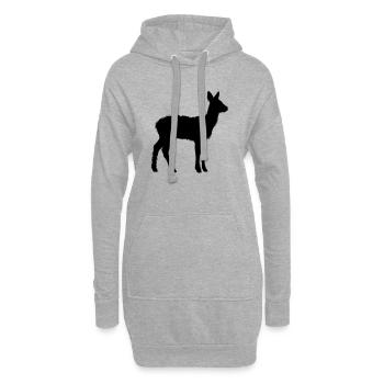 Club de chasse de chasseurs de silhouettes de cerfs Forêt forestière - Sweat-shirt à capuche long Femme - gris chiné - Devant