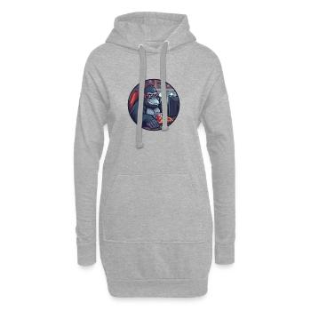 Gamer Gorilla IT Office Home Office Drôle - Sweat-shirt à capuche long Femme - gris chiné - Devant