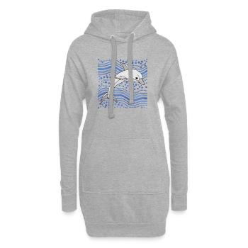 Delfin - Hoodie-Kleid - Grau meliert - Vorne