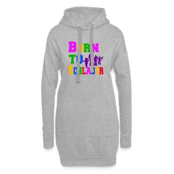 Born To Schlager – Buntes Tanzdesign - Hoodie-Kleid - Grau meliert - Vorne