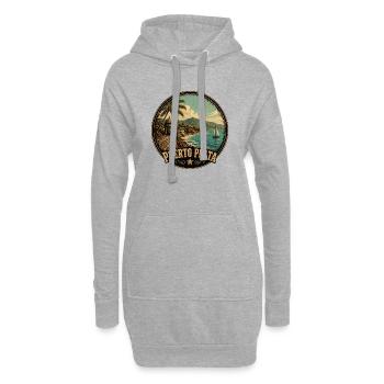 Puerto Plata Vintage Reise Motiv - Hoodie-Kleid - Grau meliert - Vorne