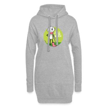 Hals und Beinbruch - Genesungs Wünsche  - Hoodie-Kleid - Grau meliert - Vorne