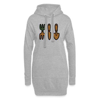 Outils de jardinage Jardinier Jardinier - Sweat-shirt à capuche long Femme - gris chiné - Devant