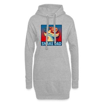 Papa Serpent Patriote – Serpent Drôle - Sweat-shirt à capuche long Femme - gris chiné - Devant