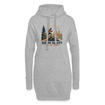 Trailrunning – Entfliehe der Stadt. Los geht's - Hoodie-Kleid - Grau meliert - Vorne